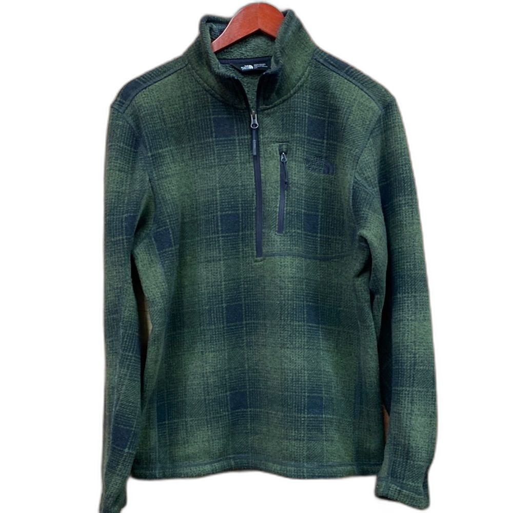 The North Face Plaid Fleece Quarter Zip Pullover